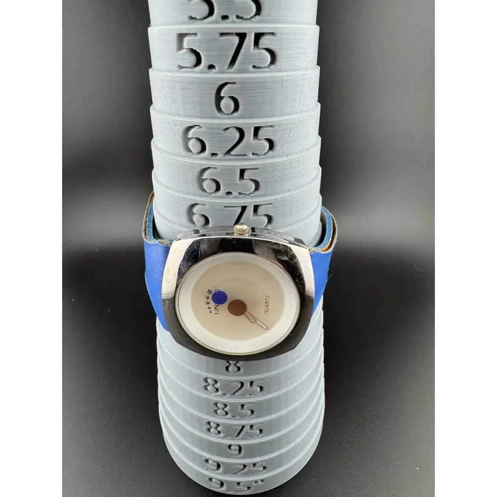 United Quartz Watch, Blue Strap, Novelty Dial Design
